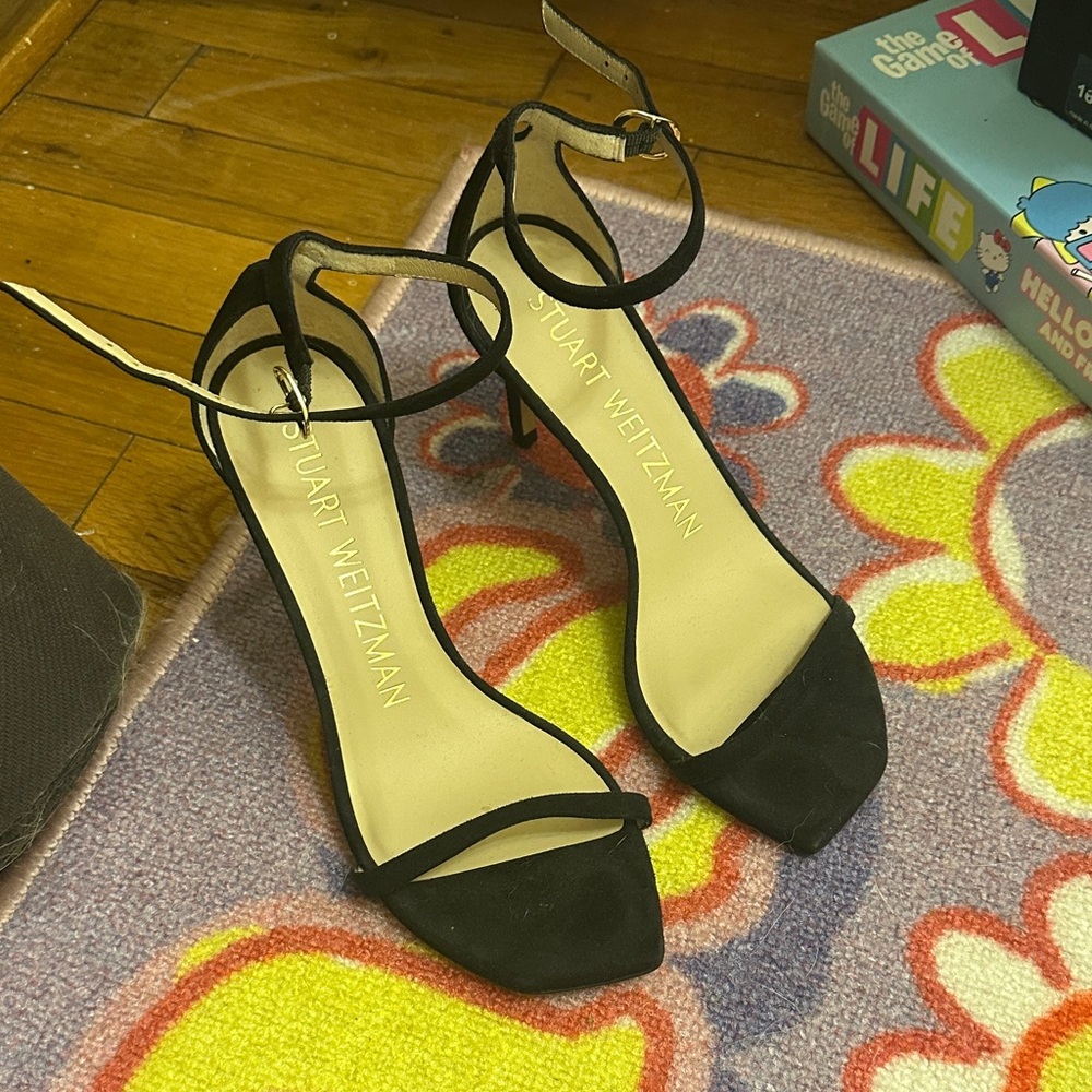 Stuart Weitzman Black Strappy Heels
